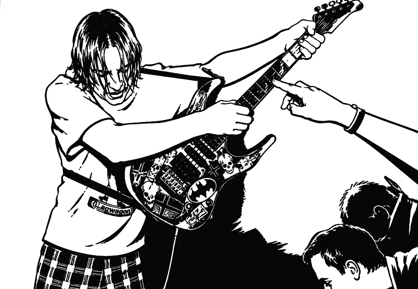 Jumpin' Juice live — ink illustration